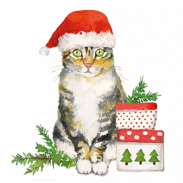 Napkins Christmas Kitty