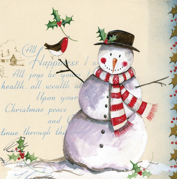 Christmas Card Vintage Snowman