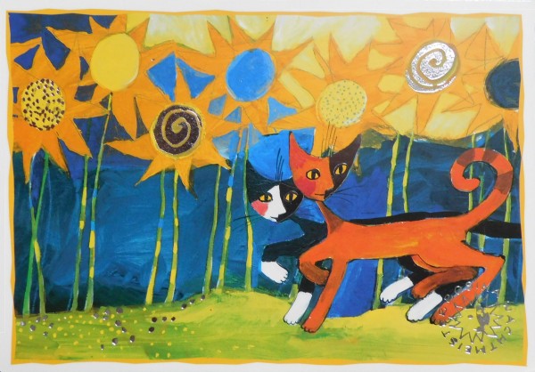 Rosina Wachtmeister Kunstpostkarte Sonnenblumen