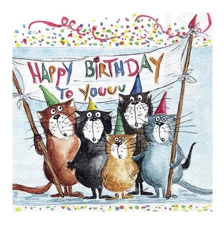 Servietten Cats Birthday